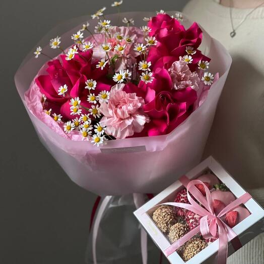 🩷КОМБО НАБОР «Свежесть весны» с клубникой в шоколаде🍓