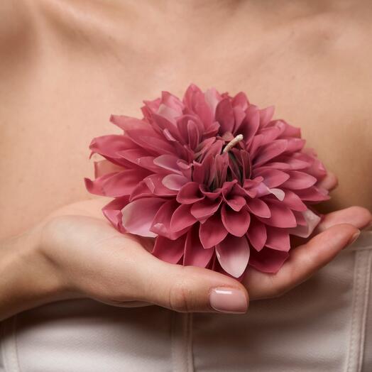 Свеча Бутон георгина винный