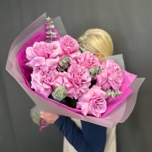 Букет сиреневых французских роз