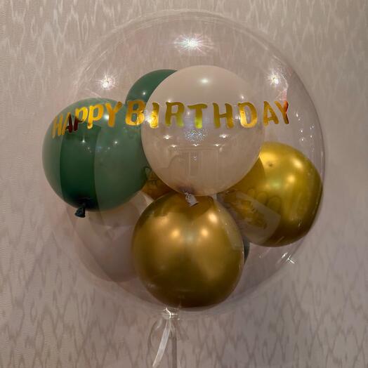 Balloon sphere bubbles 60cm happy Birthday