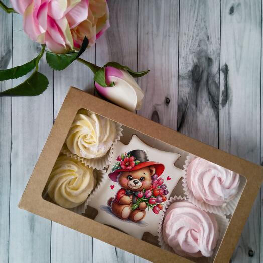 Подарочный набор зефир с пряником , девушке, маме, бабушке, 8 марта,  праздник