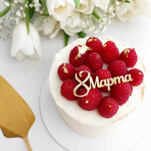 Бенто-торт с малиной на 8 марта