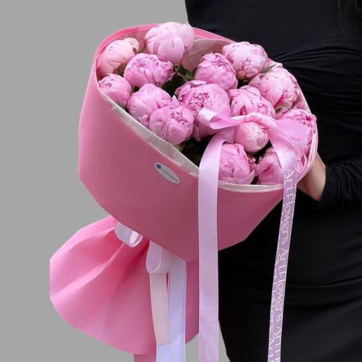 Цветы Букет Art Flowers из 15 пионов