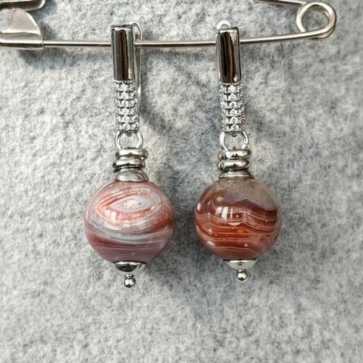 Серьги из агата Ботсвана