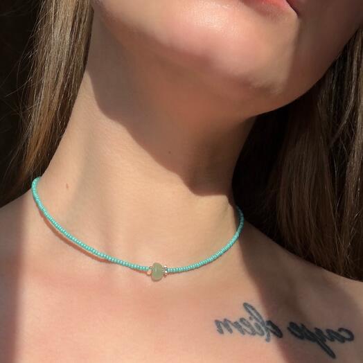 Чокер с гематитом и зеленым авантюрином «Ариста»