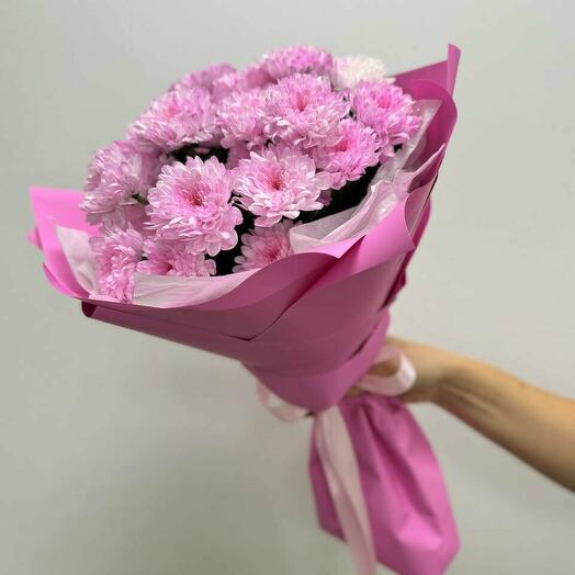 Букет махровых розовых хризантем💕