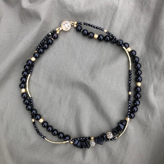 Колье из черного агата «Симфония ночи»