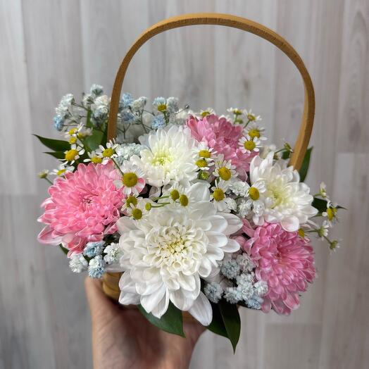 Корзина с цветами мини