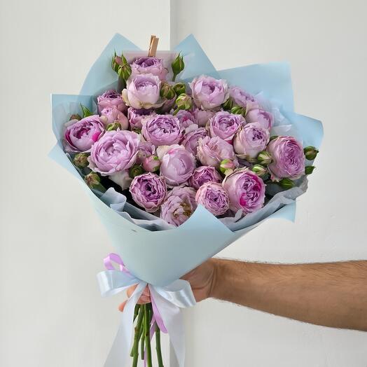 Ramo de rosas arbustos En forma de peonía Lavender Bubbles
