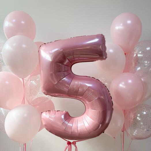 Цифра и 20 латексных шаров