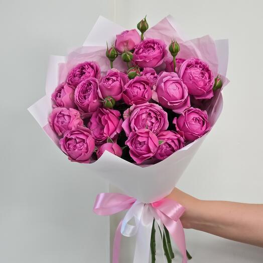 Мисти Баблз 💔 пионовидная кустовая роза, 50 см