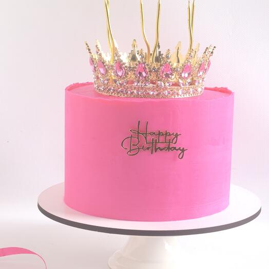 Торт с короной и блёстками