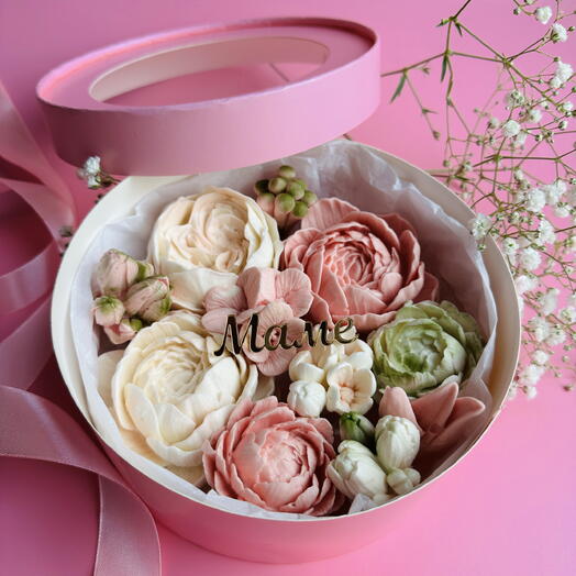 Коробочка зефира цветы для мамы подарок