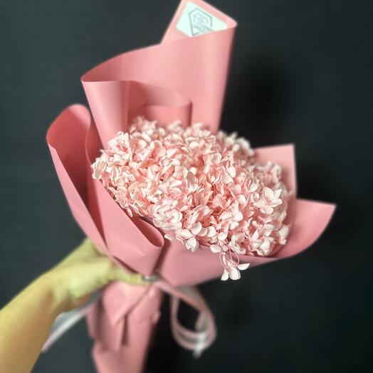 Стабилизированная гортензия миди персик в розовом