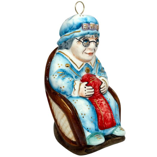 Ёлочная игрушка "Бабушка из Красной Шапочки" (Лефортовский фарфор)