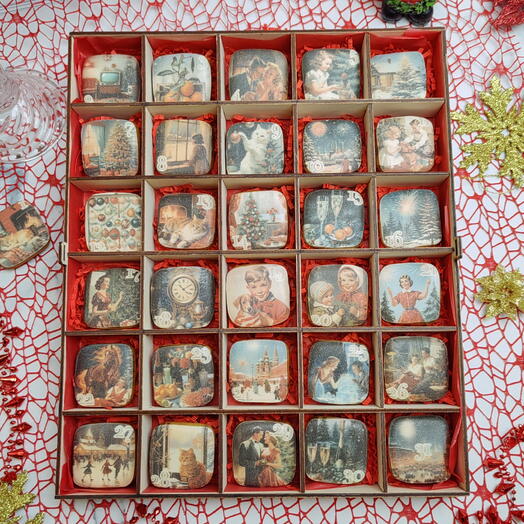 Адвент календарь из пряников Ретро