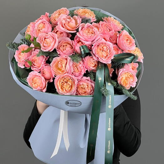 Цветы Букет Art Flowers Персиковое Небо