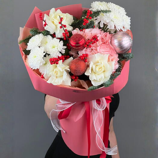 Цветы Букет Art Flowers Розовый Шелк