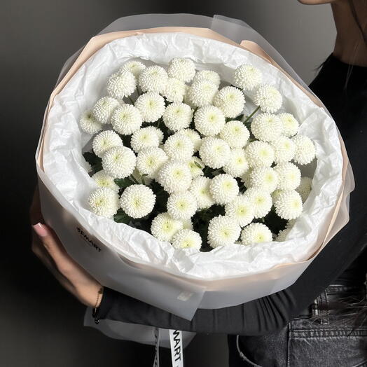 Моно букет из хризантемы сант ньютон🤍💐