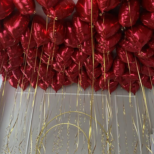 Фольгированные сердца 100 шт. 48 см