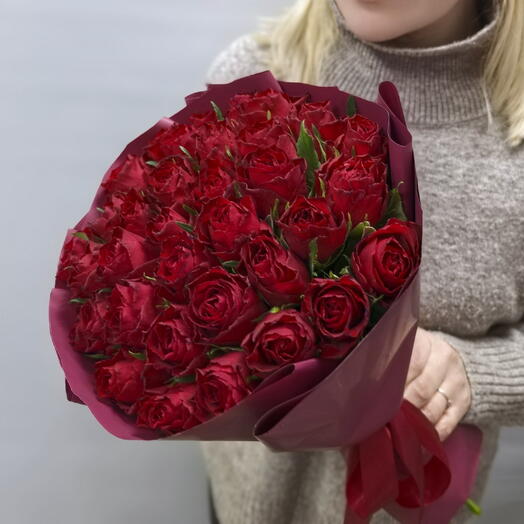 Букет из 35 красных роз 🌹для мамы, любимой девушки 🌸 Акция! 🎁