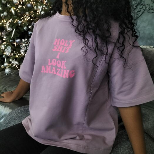Футболка I look amazing в оттенке черничный йогурт