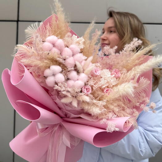 Букет из сухоцветов и стабилизированных цветов🌸