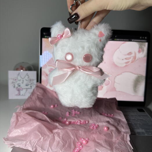 Брелок котик ручной работы