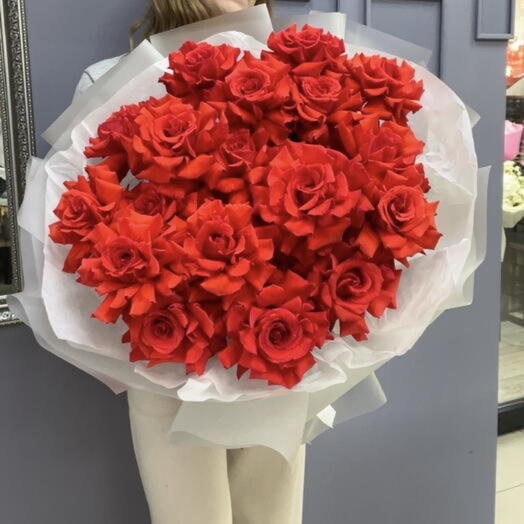 Монобукет из 25 шикарных французских роз