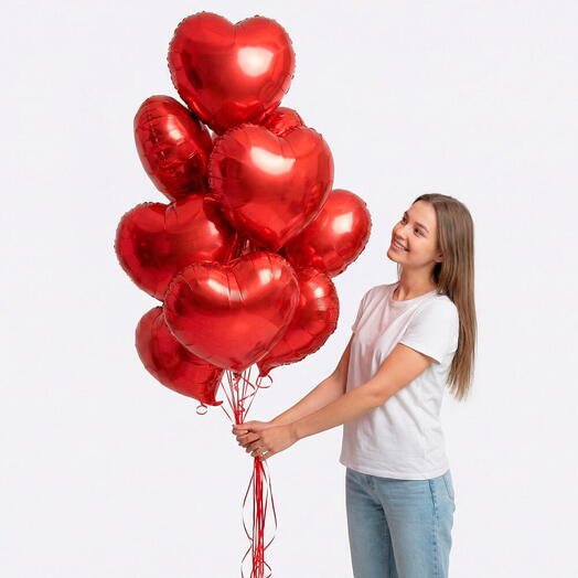 10 фольгированных сердец