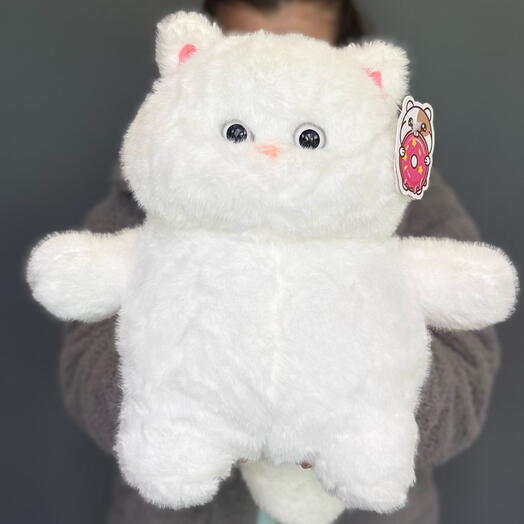 Мягкая игрушка кот белый