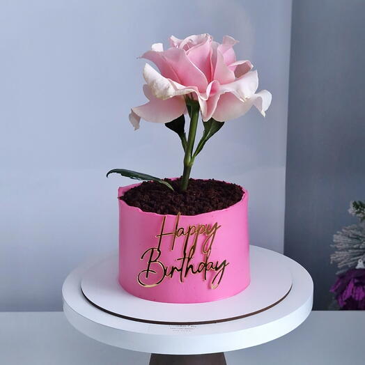 Торт с цветком Маме/ Цветок в горшке