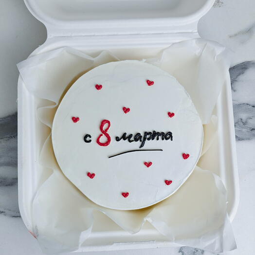 Мини-торт (Бенто) на 8 марта с сердечками