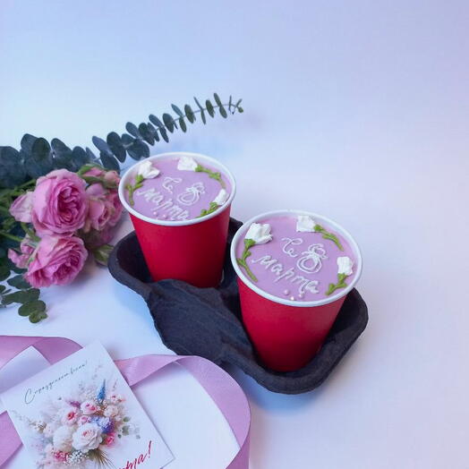 Торт в стакане 430 гр.  (cake to go), подарок на 8 марта