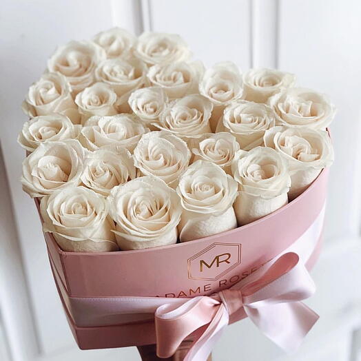 White flowers in a box