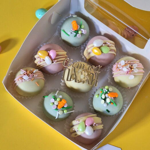 Пасхальный набор картошки с начинкой в шоколаде с топпером Светлой Пасхи