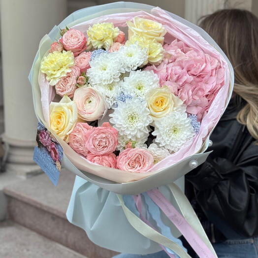 Авторский букет «Дофаминовый» 💛🩷🧡
