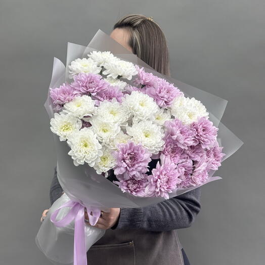 Букет из кустовых хризантем микс