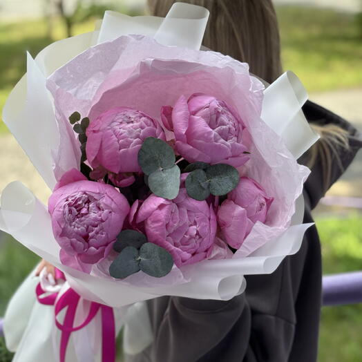 Букет розовые пионы 🌸