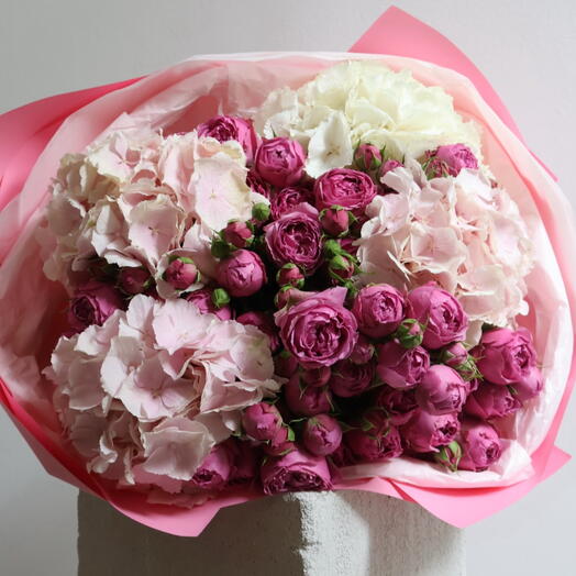 hydrangea x Spray roses