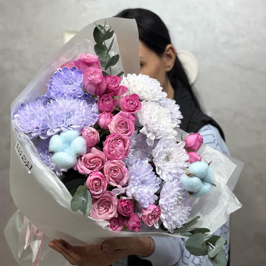Сборный букет с кустовыми розами 🧚♀️