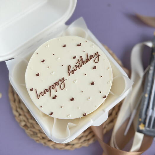 Бенто торт happy birthday с днем рождения сердечки