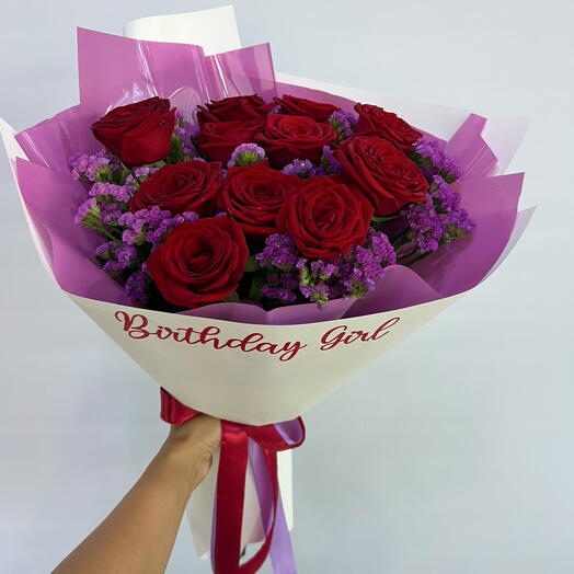 Birthday bouquet with roses