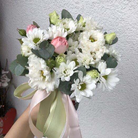 Милый стаканчик комплимент Bloom room🌸 эустома, хризантема, Роза
