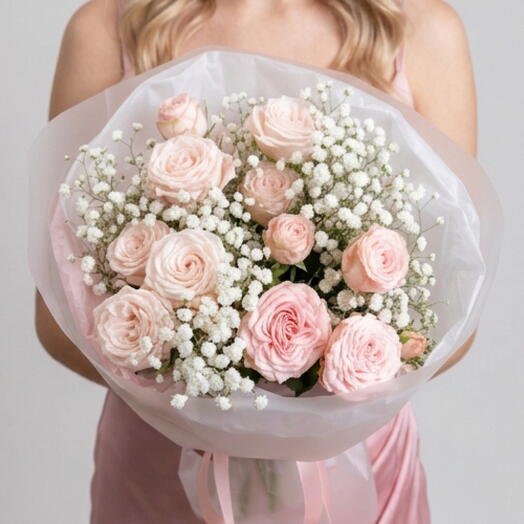 🌸СУПЕР-НЕЖНЫЙ🌸 Букет из кустовых роз