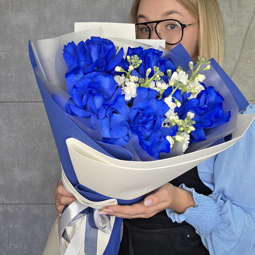 Французские синие розы💙 ТОП продаж💥
