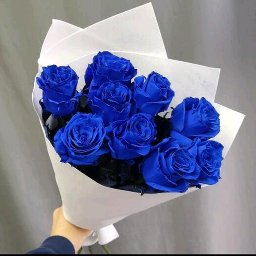 Букет из 9 синих роз 🌹