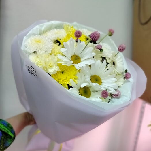 Лимонный букет с ромашками 🌼