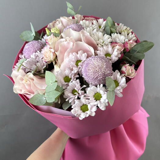 Малиновый пудинг (3058) розы, хризантемы,кустовые розы