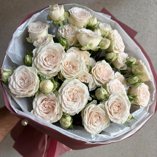Белые кустовые пион розы «Вдохновение» ♥️😍